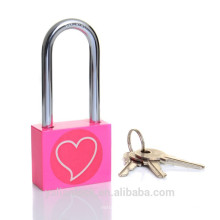 Сердце печатной площади Длинные кандалы розовый цвет Padlock